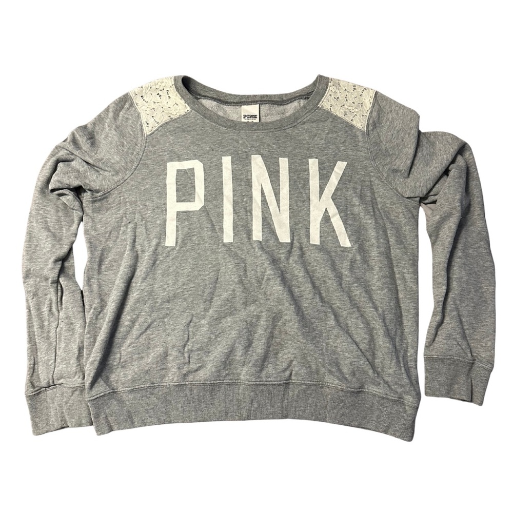 VS PINK | Lace Shoulder Detail Sweatshirt | Y2K 2010s Retro